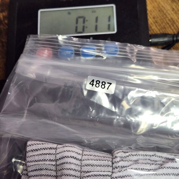 Anne Klein Cropped Linen/Cotton Pants Women L Gray/White Micro Stripe Pockets - Picture 14 of 14